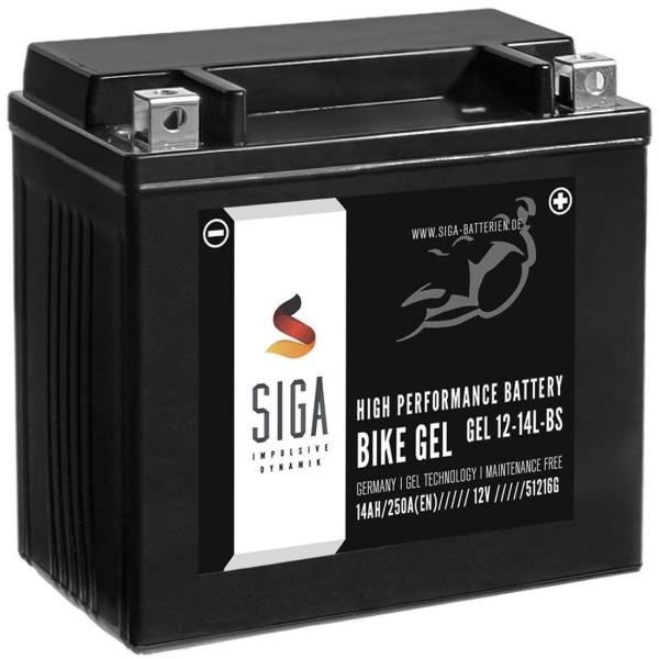 SIGA Bike Gel Motorradbatterie YTX14L-BS 14Ah 12V